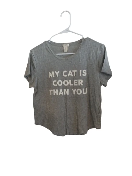 Forever 21 Gray Graphic 'My Cat Is Cooler Than You' Tee
