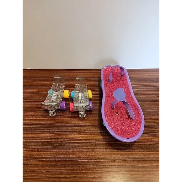 Build‎ A Bear Pink Sparkle Roller Skates & Skateboard BAB Accessories