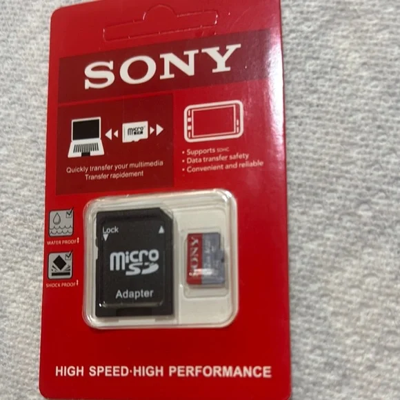 Sony MicroSD Adapter with Memory Card - Red and Black