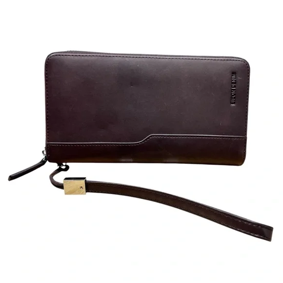 Bison Denim Genuine Leather RFID Blocking Men’s Long Zipper Wallet