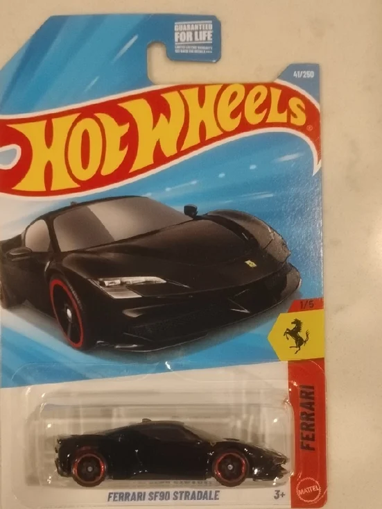 Mattel Hot Wheels Ferrari SF90 Stradale - Black with Red Wheel Accents