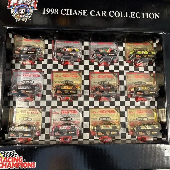 NASCAR‎ Chase Car Collection 12 Total Cards 1998 Racing Champions 50th Anniv.
