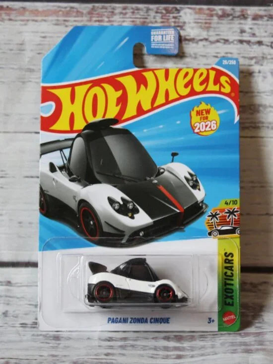 2026 Hot Wheels Pagani Zonda Cinque 26/250 Exoticars JJH34 White New Model