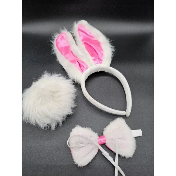 Bunny Ears Bowtie & Bunny Tail Halloween Costume Accessories Set‎ Cosplay