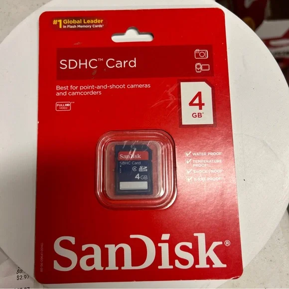 NIB SANDISK 4GB SDHC Card BRAND NEW Sealed MEMORY CARD Camcorders Cameras