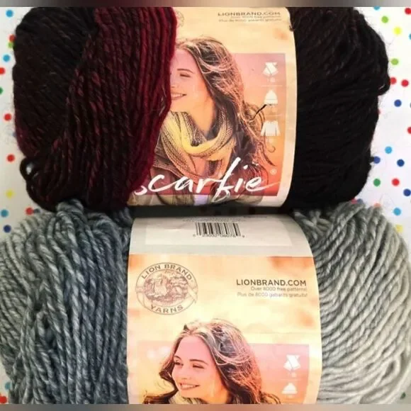 Lion Brand Scarfie Yarn Lot.of 2