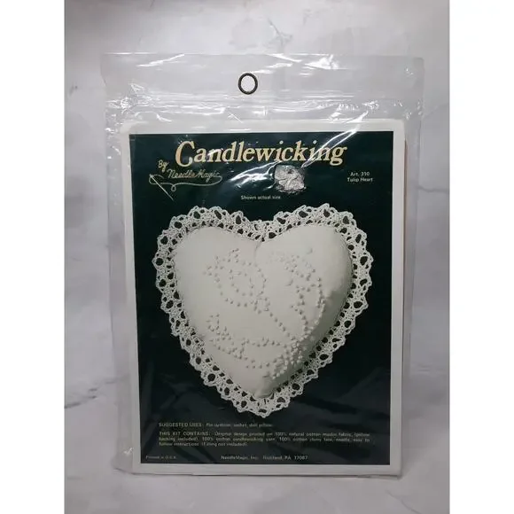 Vintage Candlewicking by NeedleMagic Kit Tulip Heart Pin Cushion Sachet