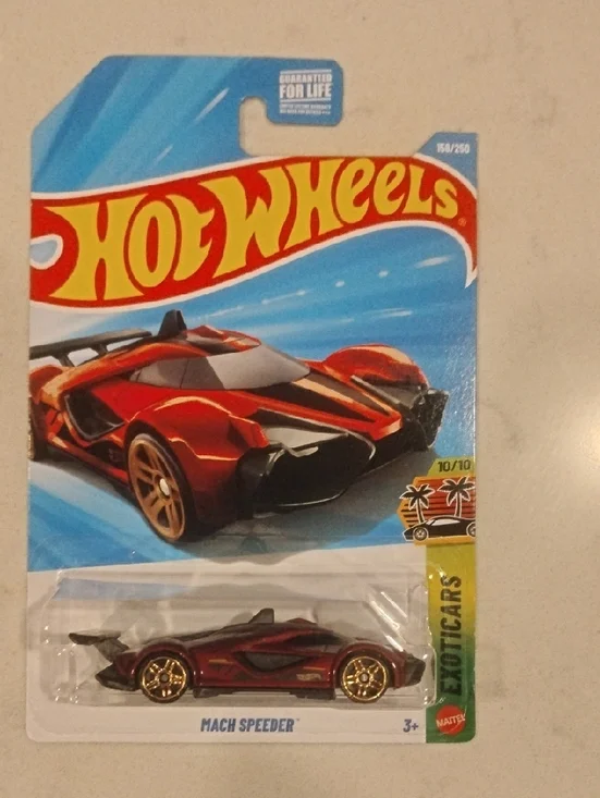Mattel Hot Wheels Mach Speeder - Red and Black with Gold Wheels