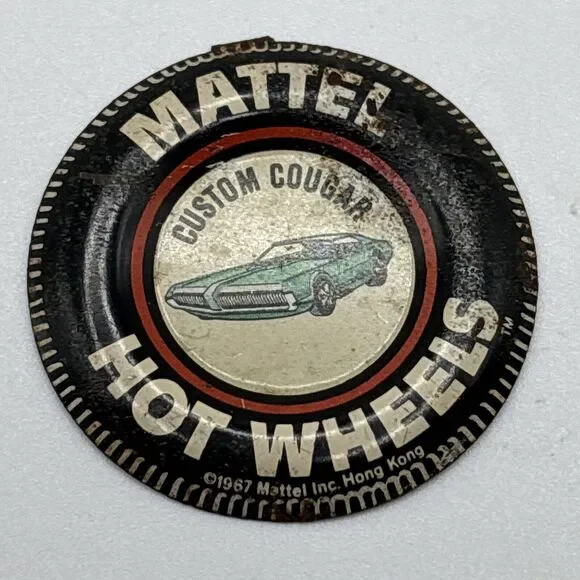 CUSTOM COUGAR - Mattel Hot Wheels Redline Collectors Button Pin Badge 1967