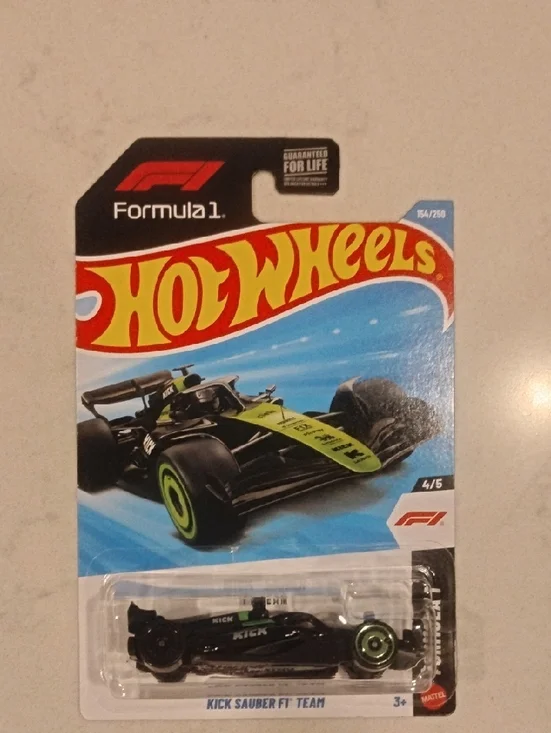 Mattel Hot Wheels Kick Sauber F1 Team Toy Car - Black & Lime Green