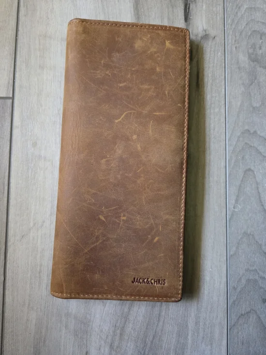JACK&CHRIS Brown Leather Travel Wallet