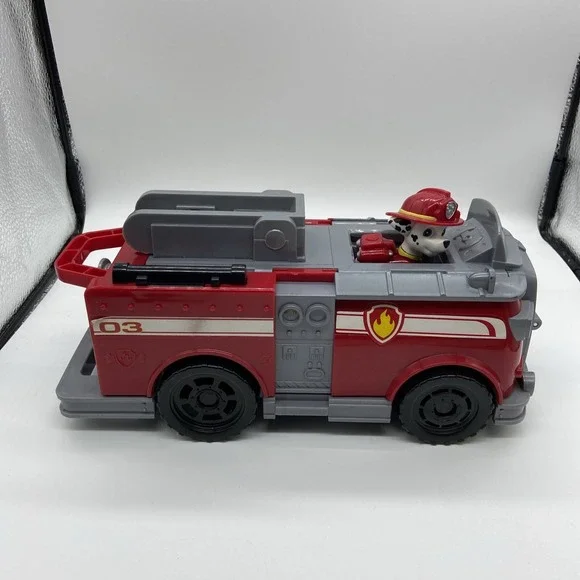 Paw Patrol Marshall Transforming Fire Truck Vehicle with Marshall Figure Red 03