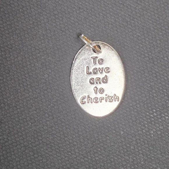 Gold Oval Pendant with Engraving 260pcs to love and cherish wedding love baby