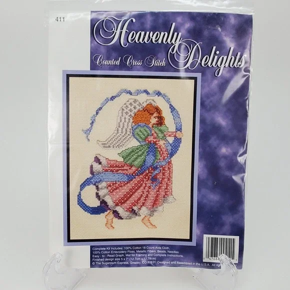 Sugarplum Express Heavenly Delights Angel Counted Cross Stitch Kit 411 Beads New