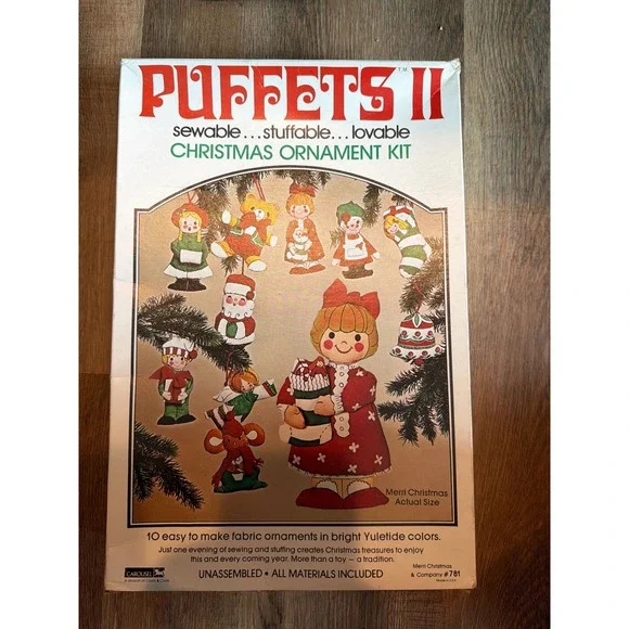 Vintage Puffets II Christmas Ornament Kit Merri Christmas Co 781 Sew Stuff 10pc