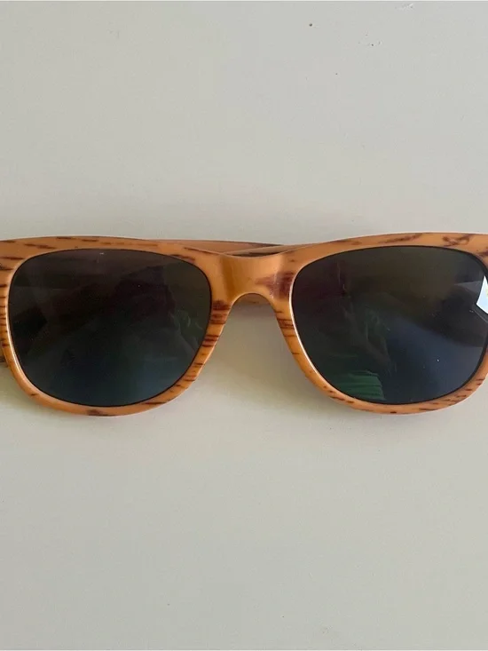 Kids Orange Woodgrain Sunglasses