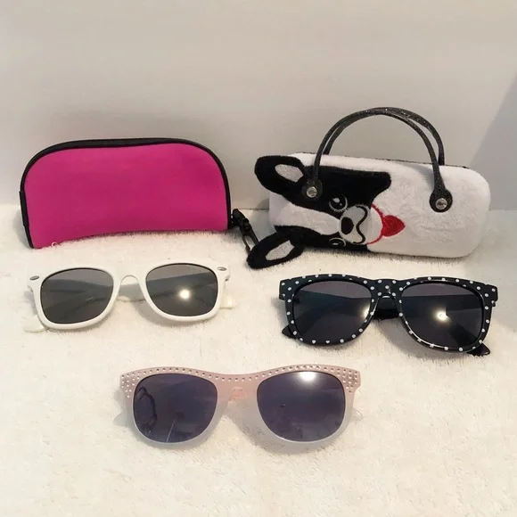 Bundle of 3 Girl Sunglasses with 2 Cases