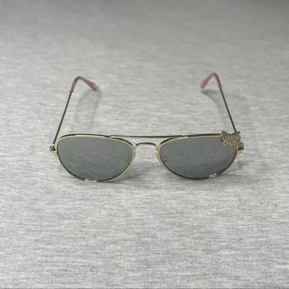 The Children's Place Girl's Pink Metal Butterfly Aviator Sunglasses