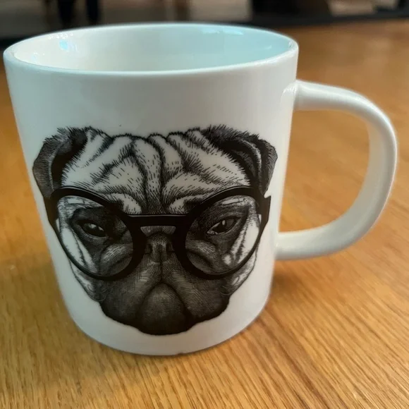 Williams Sonoma Pug Roy dobner Signature White Mug