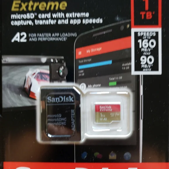 SanDisk 1TB Extreme microSDXC UHS-I Memory Card with Adapter - Up to 160MB/s, C1