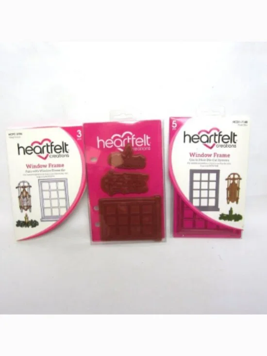 Heartfelt Creations Window Frame Sled Winter Christmas Cling Stamps Craft Dies
