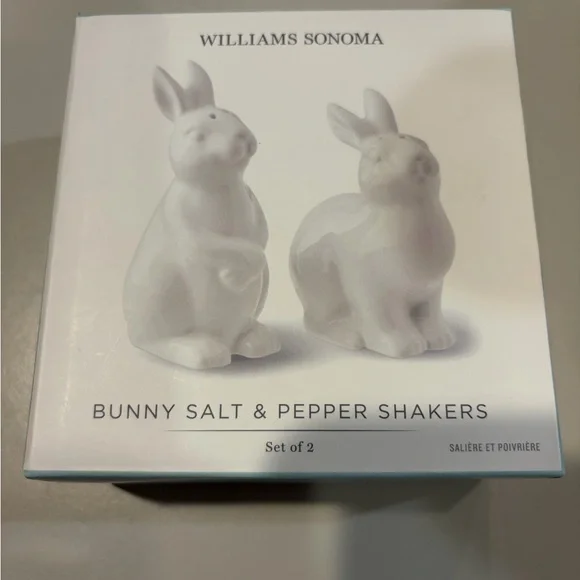 Williams Sonoma Bunny Salt & Pepper Shakers - White