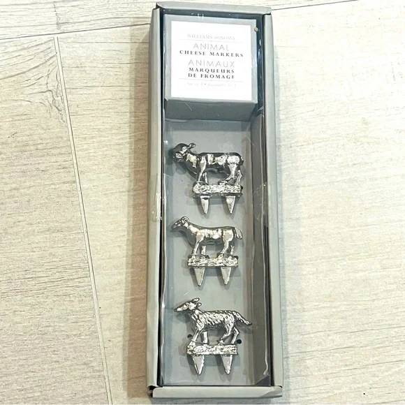 Williams Sonoma Animal Cheese Markers Set of 3 NWT