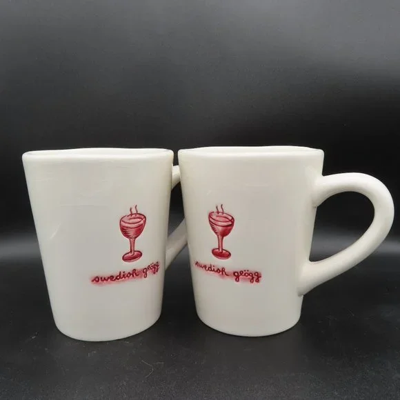 Set of 2, Williams Sonoma Coffee Mug Swedish Glögg