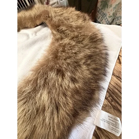 Vintage Genuine Fox Fur Collar Golden Brown Shawl Craft Repurpose Project
