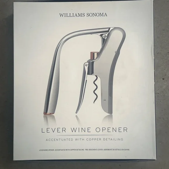 Williams Sonoma Lever Wine Opener Set in Box NWT