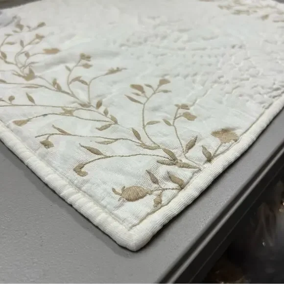 Williams Sonoma x Pottery Barn Cathaya Standard Pillow Sham White Embroidery