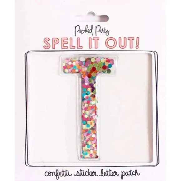 Packed Party Letter T Stick To It Confetti Letters Multicolor