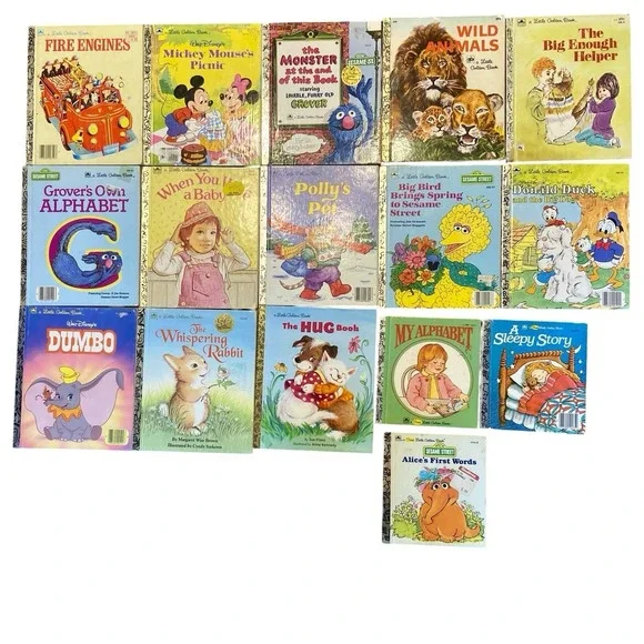 13 Little Golden Books & 3 First Little Golden Books Fire Engines