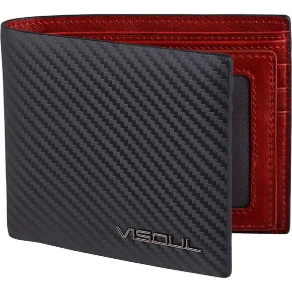 Men's Leather RFID Blocking Wallet Extra Capacity, Bifold Security Wallet