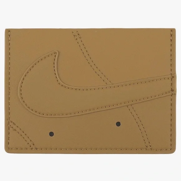 Nike Air Force 1 Unisex Slim Card Wallet Wheat/Wheat Leather Icon Swoosh