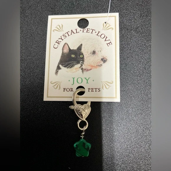 Pet Collar Malachite Joy Crystal Green Star Charm