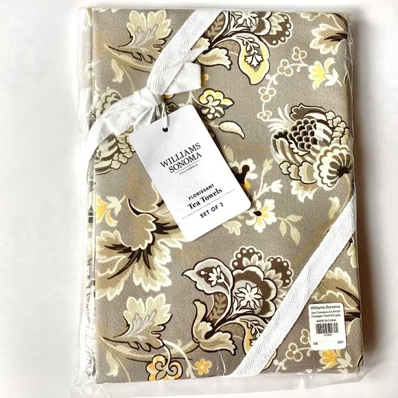 Williams Sonoma Florissant Tea Towels Set of 2 - New