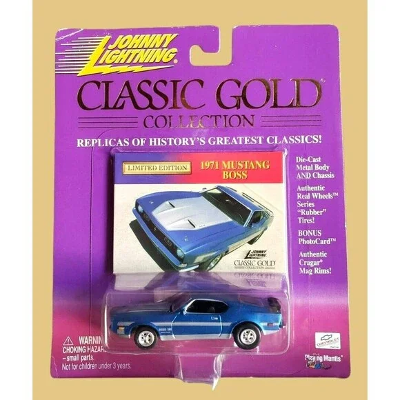 2000 Johnny Lightning 1971 Mustang Boss Classic Gold Collection Blue 1:64 BW 5SP