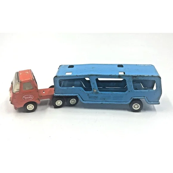 Vintage Buddy L‎ Blue Car Carrier Truck 10 1/2