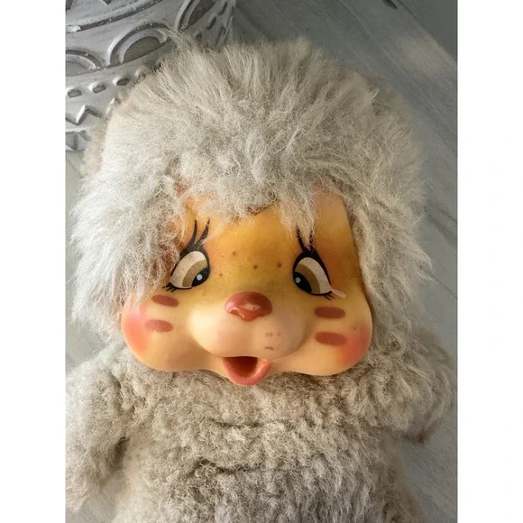 Vintage 1979 Nyamy Washino Monchhichi Vanilla Kitty Brown Eyes 7
