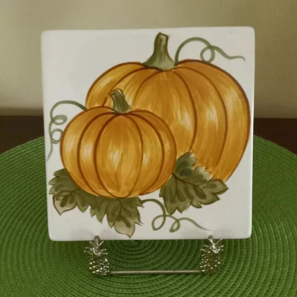 Vintage Williams-Sonoma Perfect Pumpkin Ceramic Trivet