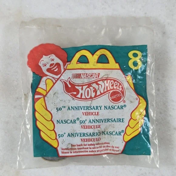 VTG 1998 Hot Wheels NASCAR 50th Anniversary Gold #8 McDonalds Happy Meal‎ Sealed