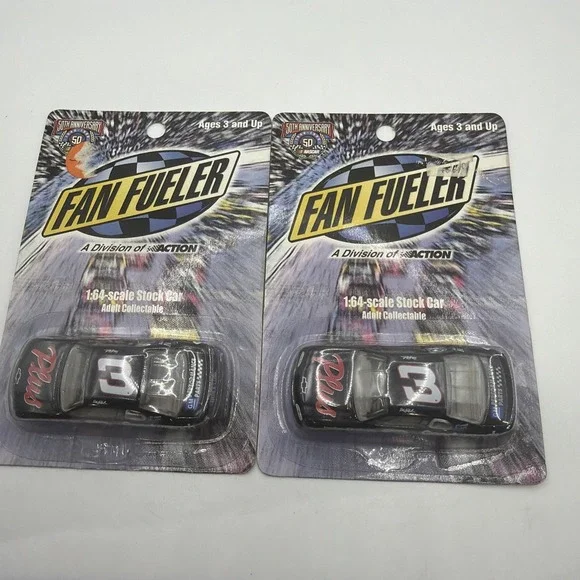 FAN FUELER 50th ANNIVERSAR DALE EARNHARDT, Stock Car #3 Die Cast 1:64. 2 Sets.