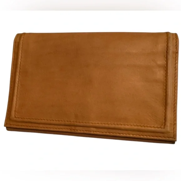 Vintage Kenneth Cole High End Soft Supple Trifold Tan Leather Wallet