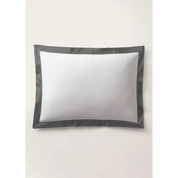 Ralph Lauren Organic Cotton Sateen Border Sham King - Graphite NEW‎