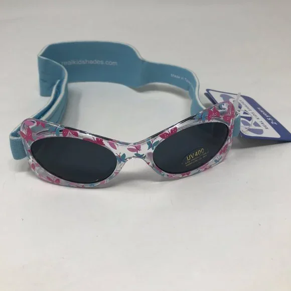 Real Kids Shades Toddler Girls Sunglasses UV Protection Blue Butterflies 2-5 Yr