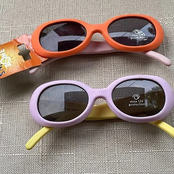Safet Zone Kids Sunglasses Lilac and Orange Tone Eye Wear UV Protect lot of 2