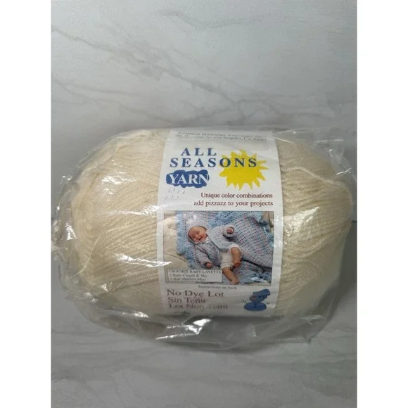 All‎ Seasons Baby Yarn - No Dye Large 12 oz Skein In Off White E1-016