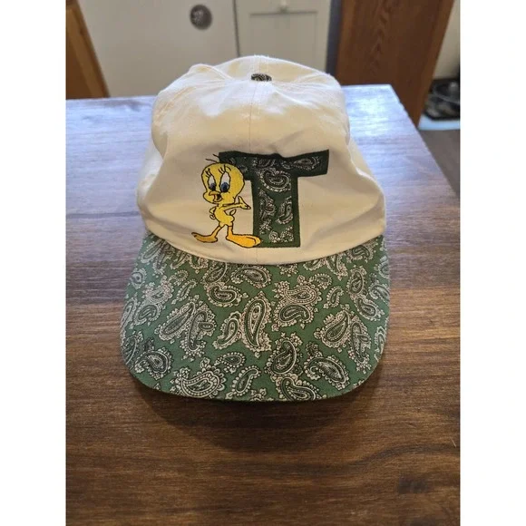 Vintage‎ Tweety Bird Baseball Cap Strap Back Paisley