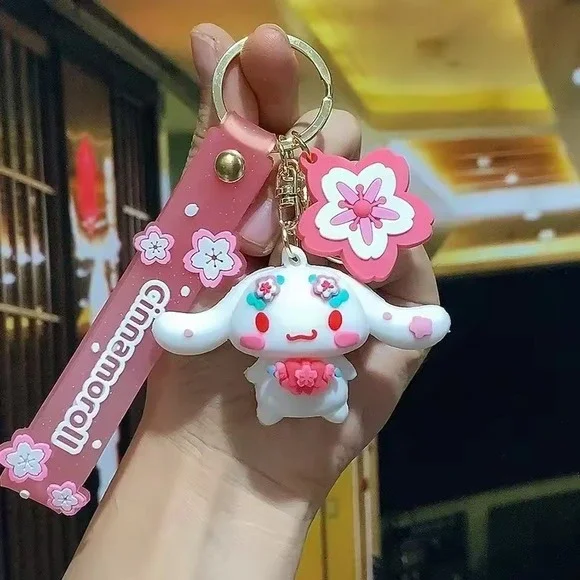 Sanrio Pendant Cartoon Kuromi Hello Kitty Bag Pendant Keychain Key Ring Anime Ac